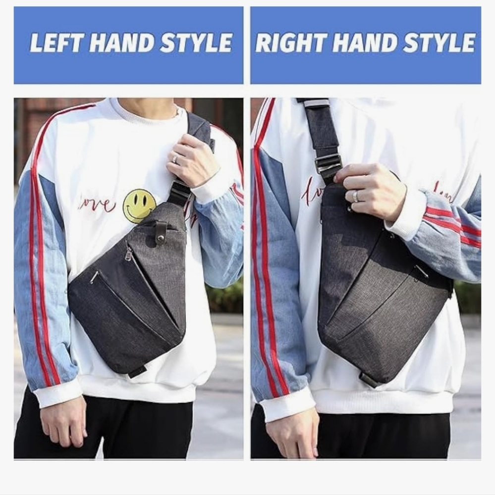 Anti Theft Travel Bag, Crossbody Bag, Unisex ~ Gray - Picture 5 of 16